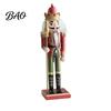 Solid Wood Holiday Gift Wooden Nutcracker Soldier Figurine, Handcrafted Christmas Tabletop Ornament Handmade Festive for Desk And Bookshelf