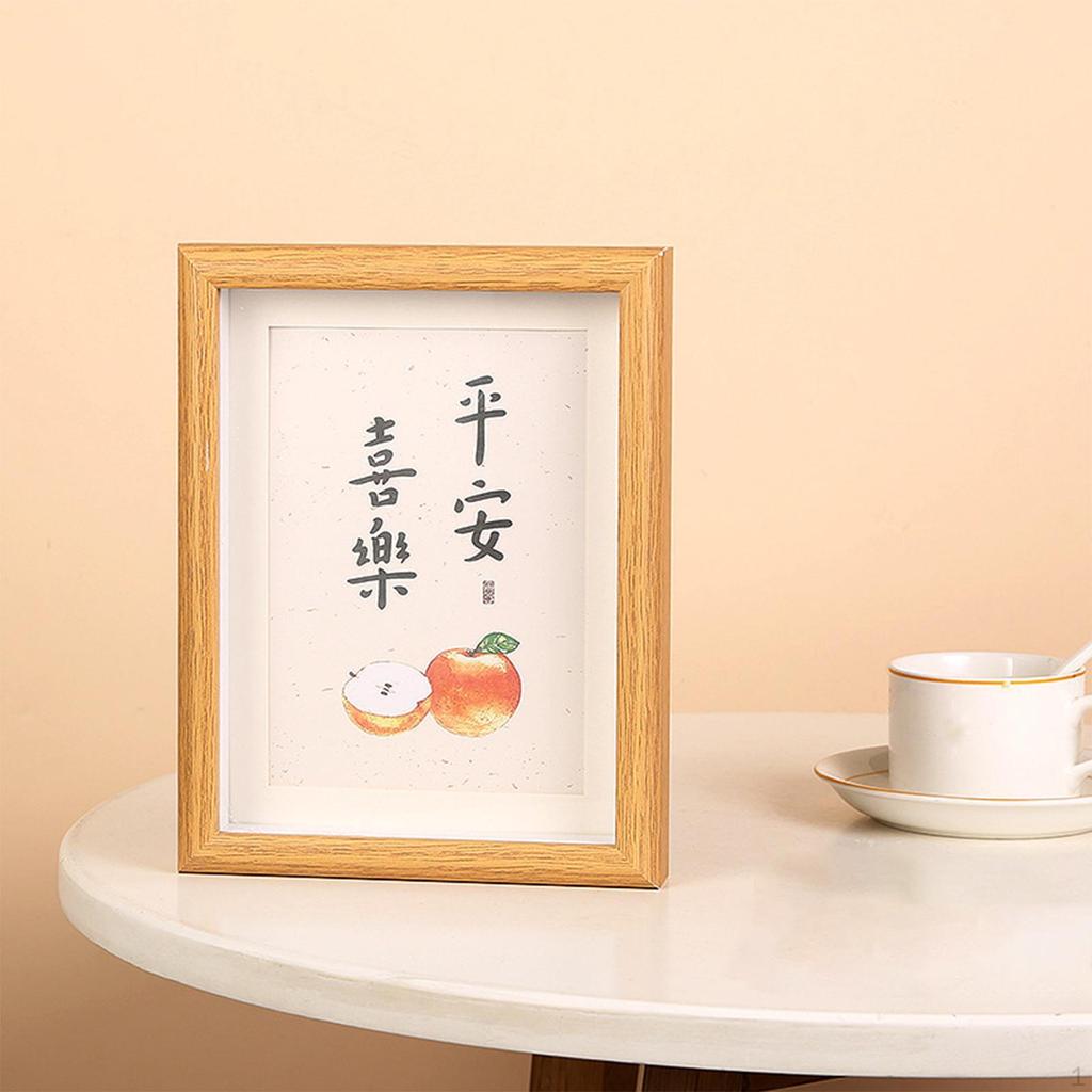 Rectangle Wooden Photo Frame Desktop Decors Holder Stand Table Centerpieces Picture for Living