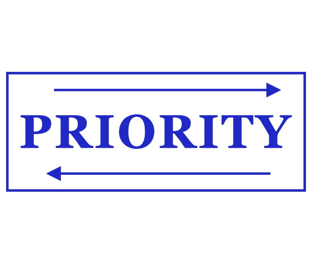 Printtoo Priority Self Inking Rubber Stamp Pre-Inked Office Stamp- Home Office Business Stationery, 47 X 20 Mm