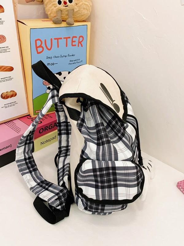 2024 Plaid Mummy Bag: Cute, Large-Capacity Parent-Child Backpack for Students