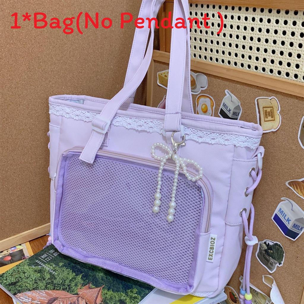 Sweet Transparent Tote Bag With Polyester Material For Daily Use