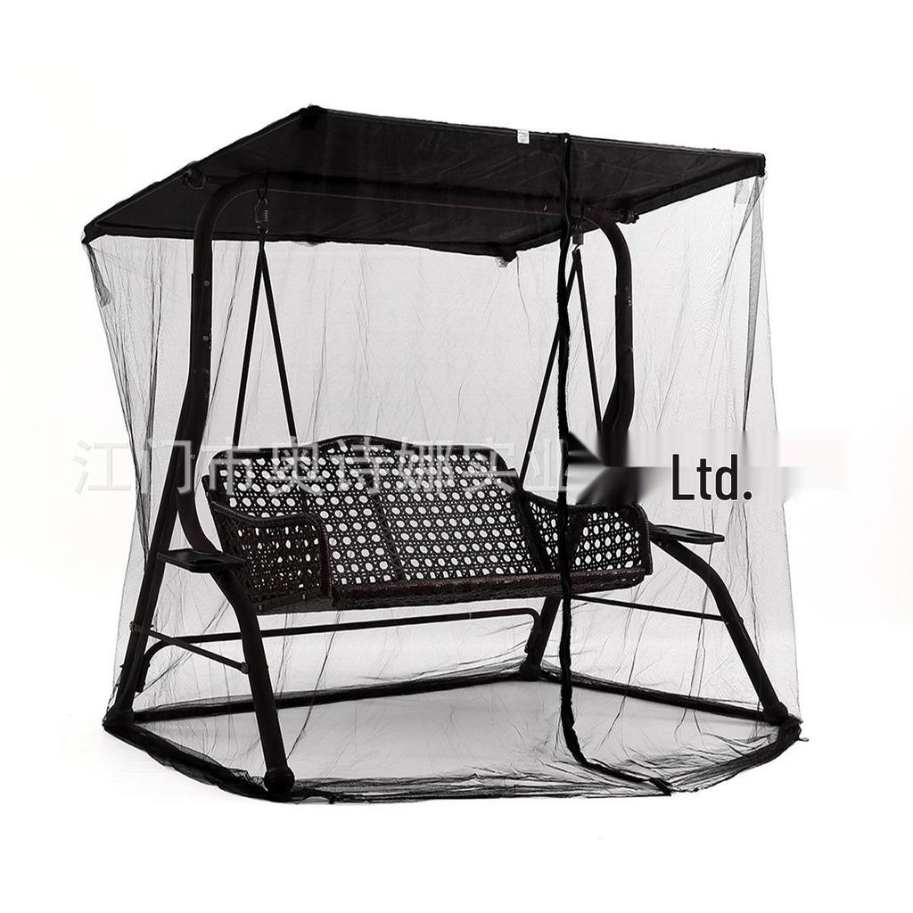 Patented Mosquito Net Outdoor Rocking Chair with Shade - Modern American Design for Garden & Balcony