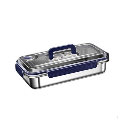 Stainless Steel Lunch Box Food Container Rectangle Stackable Lightweight Refrigerator Storage