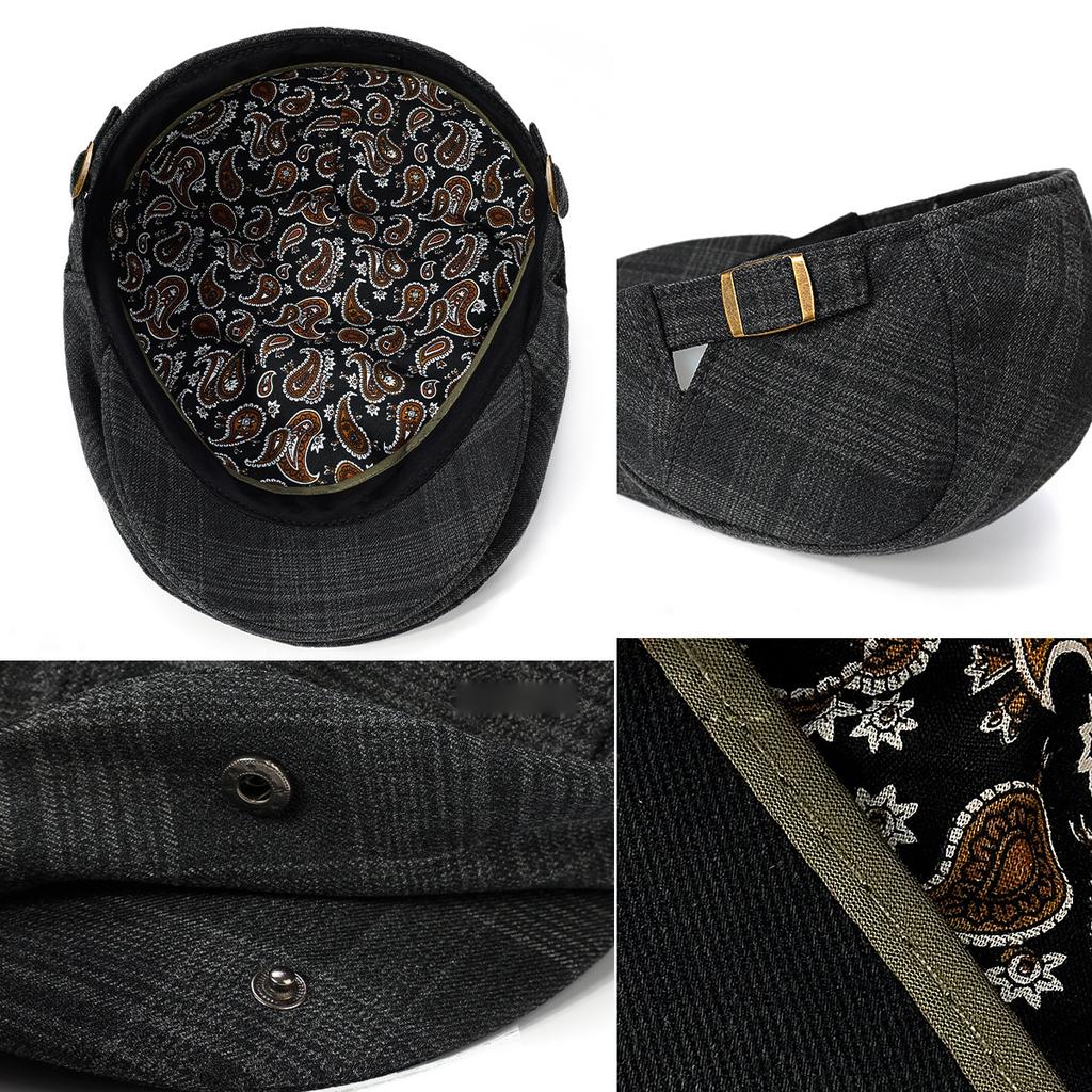 Forward Hat Unisex Spring Beret Check Peaked Cap