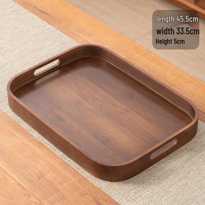 Qinkai Octagonal Wooden Serving Tray with Walnut Finish