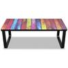 Coffee Table with Glass Top and Rainbow Print