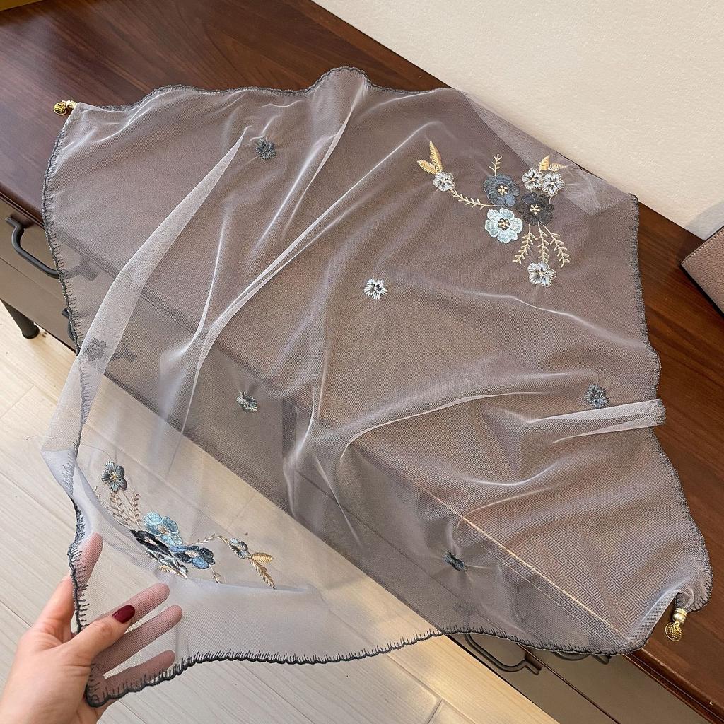 Nowy Damski Kwadratowy Szal z Koronki Wysokiej klasy Cienki Szal Szalik Magnetyczna Klamra Haftowany Szal dla Kobiet