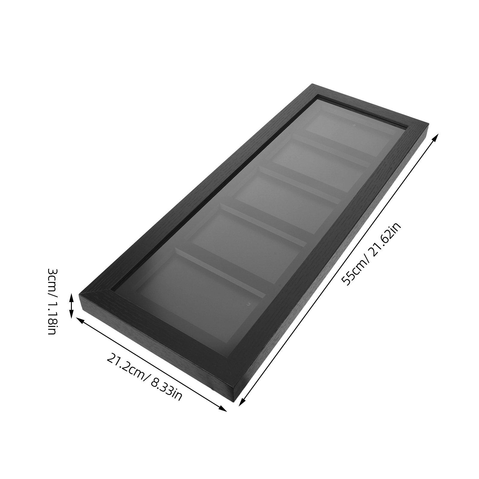 

5-Grid Wall Mounted Trading Card Display Frame for Game Cards Baseball Basketball Soccer Football Hockey Psa Clear 24.5x20.8x3cm чёрный