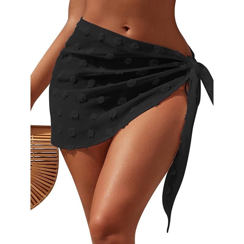 Women's Sexy Seaside Holiday Beach Sunwear Strappy Half-body Skirt Tie Split Sexy Short Skirt