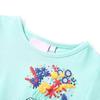 Children's T-shirt with Floral Pattern In Light Mint Color 5 Sizes Available