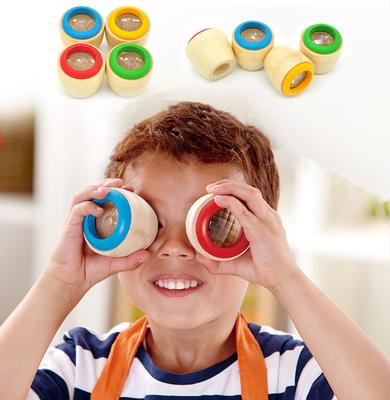 Holz pädagogisches magisches Kaleidoskop Baby Kind Kinder lernen Puzzle Spielzeug