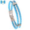 Geflochtene Flaggenfarbe Lederarmband PU Kunstleder Manschette Fußball Weltmeisterschaft Land Armband Unisex Schmuck
