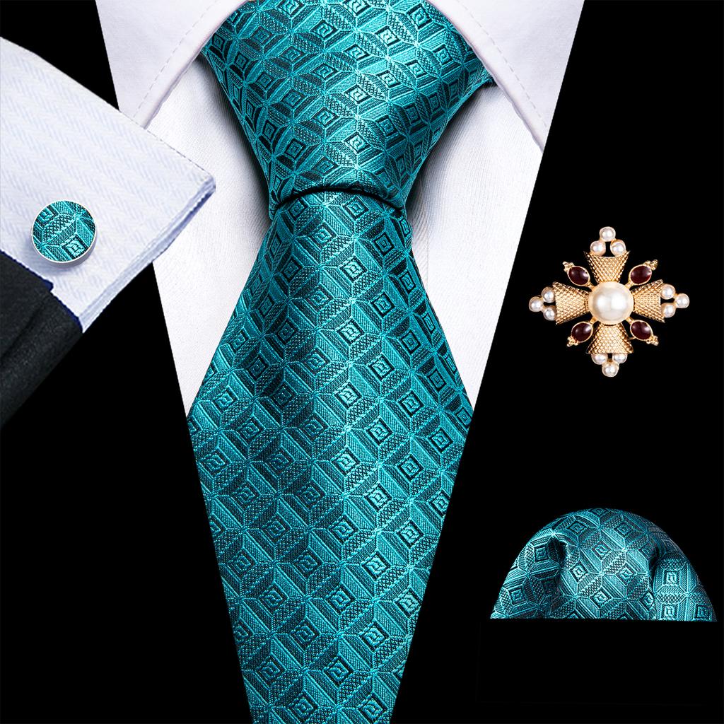 Barry.Wang Pearl sagė su kaklaraiščiu vyrams Paisley gėlių šilko kaklaraištis Hanky rankogalių sąsagų rinkinys