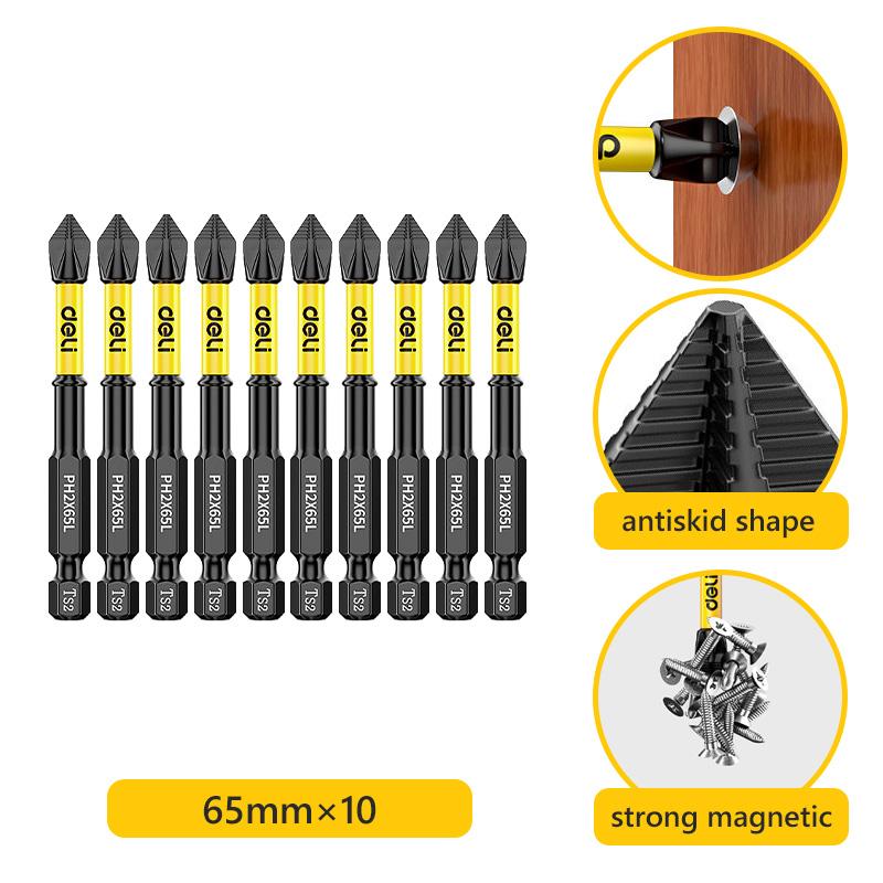 Non-Slip Impact Batch Head Strong Magnetic Cross High Torque Hardness Screw 25/50/65/70/90mm Waterproof Ph2 Screwdriver Bits Set