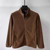 Herfst Polar Fleece Cardigan Sweatshirts Heren Opstaande Kraag Rits Jassen Y2K Vintage Effen Kleur Jassen Basic Trainingspak