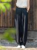 Spring 2026 Women's Cotton & Linen Lantern Pants: Artistic, Sand-Washed, Slimming, Casual Fit