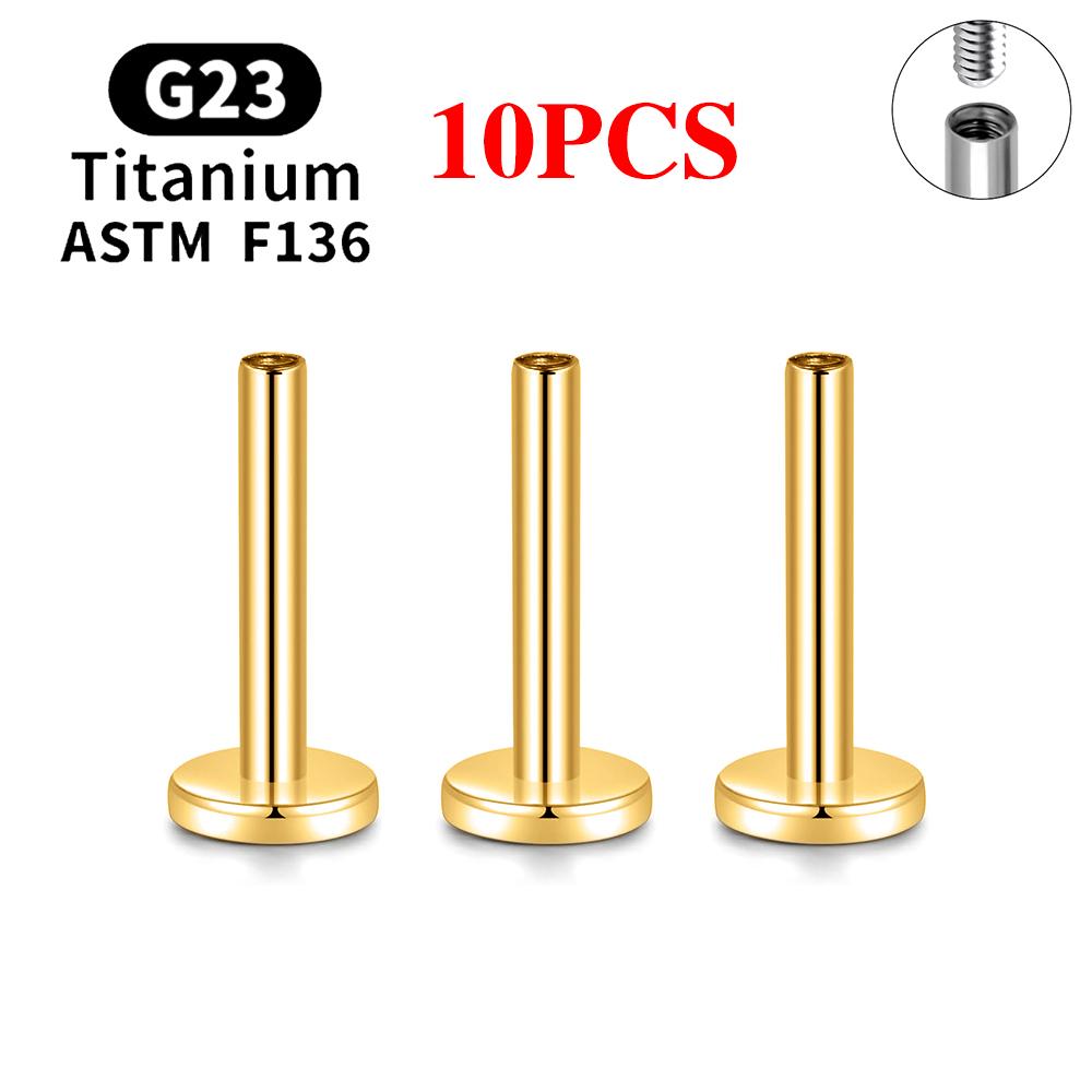 10 Stück G23 Titan Piercing Intern Gewindete Stecker Ohrstecker Stäbchen Basis 16G Für Labret Lippe Ohr Körper Piercing Schmuck Zubehör