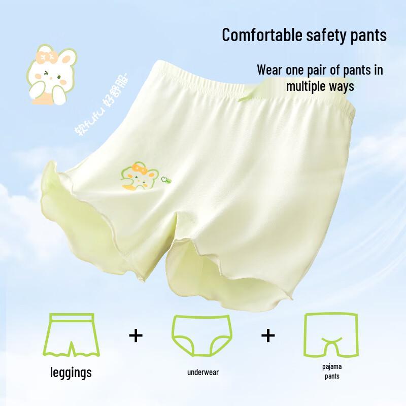 Maoren Girls' Cotton 2-in-1 Safety Shorts & Underwear 3-Pack