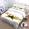 Dallas Stars Green and Gold Logo Design Print Bedding Set Duvet Cover Pillowcases (1* Duvet Cover 2* Pillowcases Do Not Include Comforter)