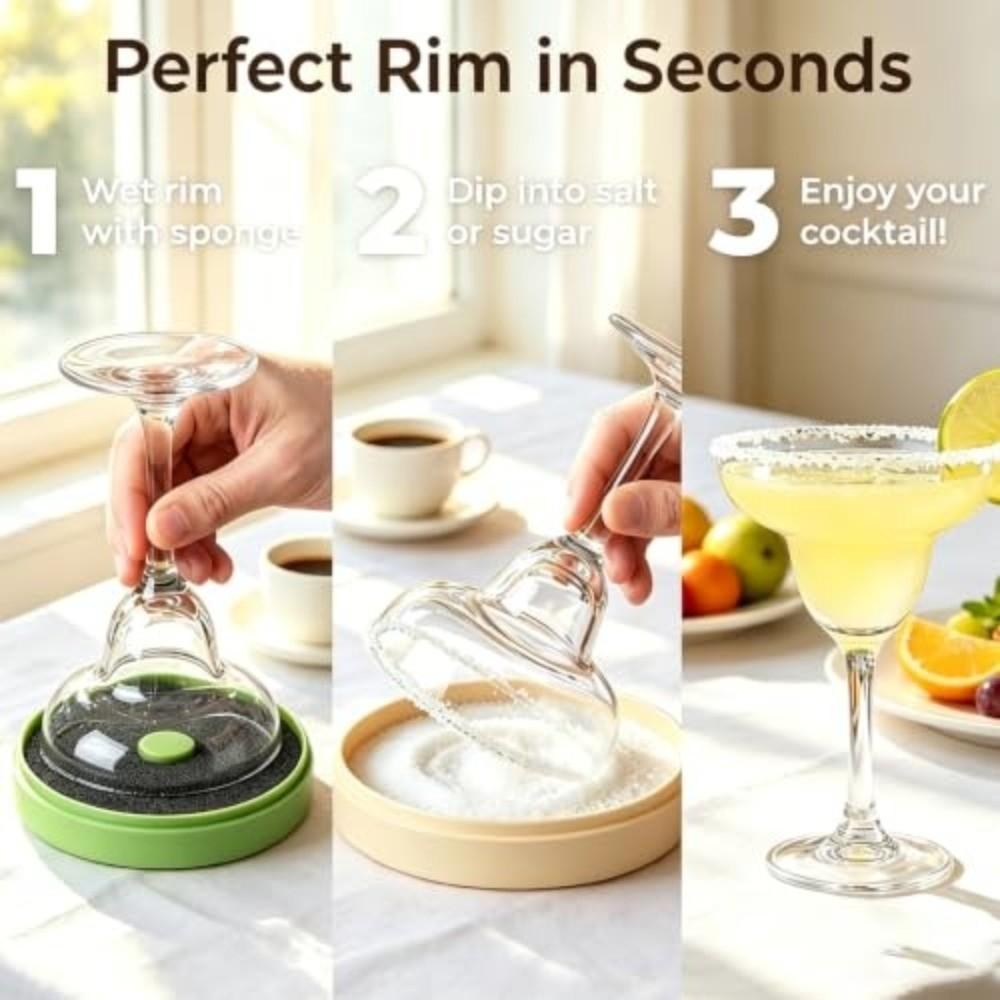 Ensemble Facile à Nettoyer pour Bordure de Verre à Margarita Design Empilable Rimmer pour Verre à Cocktail Fabrication de Cocktails