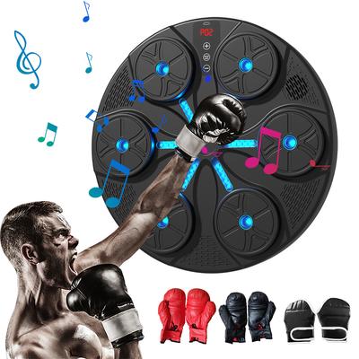 Musik Boxmaschine Boxen Reaktionswand Ziel Typ C USB-Aufladung Musik Boxen Puncher Wandmontiert mit Handschuhen für Heim-Fitnessstudio