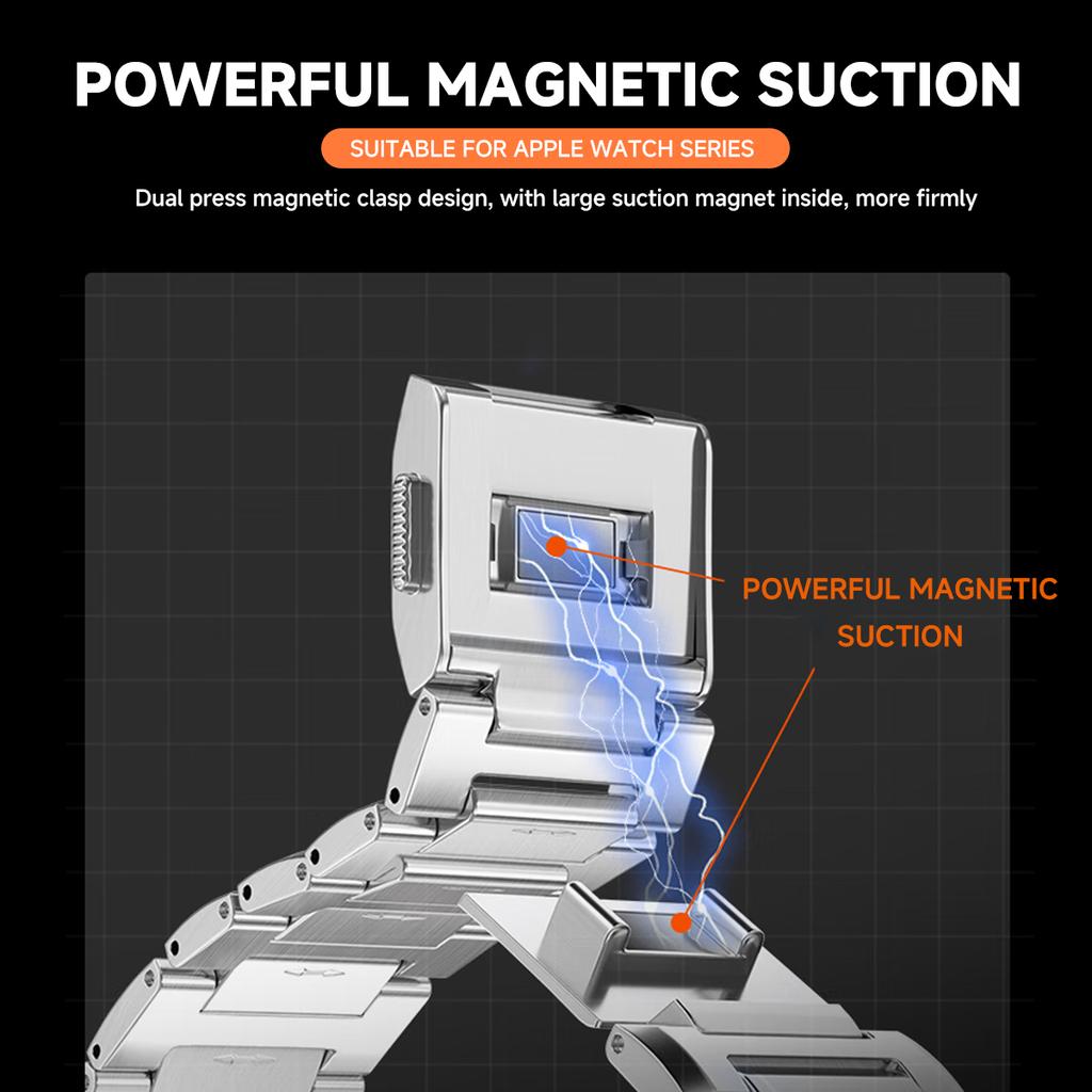 Stainless Steel Strap for Apple Watch Ultra 3/2/1 49mm 46mm 45mm 44mm 42mm Metal Magnetic Band IWatch Series 11 10 9 8 7 6 SE 5