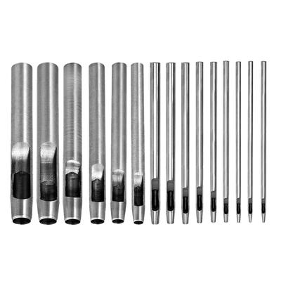 A20F-15Pc Hollow Punch Leather Hole Punch Cutter 0.5Mm-10Mm Round Punch Tool Set Leather Craft Working Kit For Leather,Watch