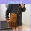 Stylish 2024 Retro Autumn Shoulder Bag With Trendy Fringe Design In Black And Brown