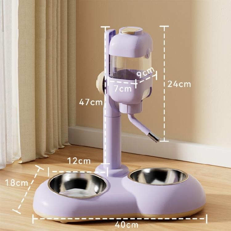 Dog Feeder Puppy Food Water Bowl Double Bowl Height Adjustable Large Capacity