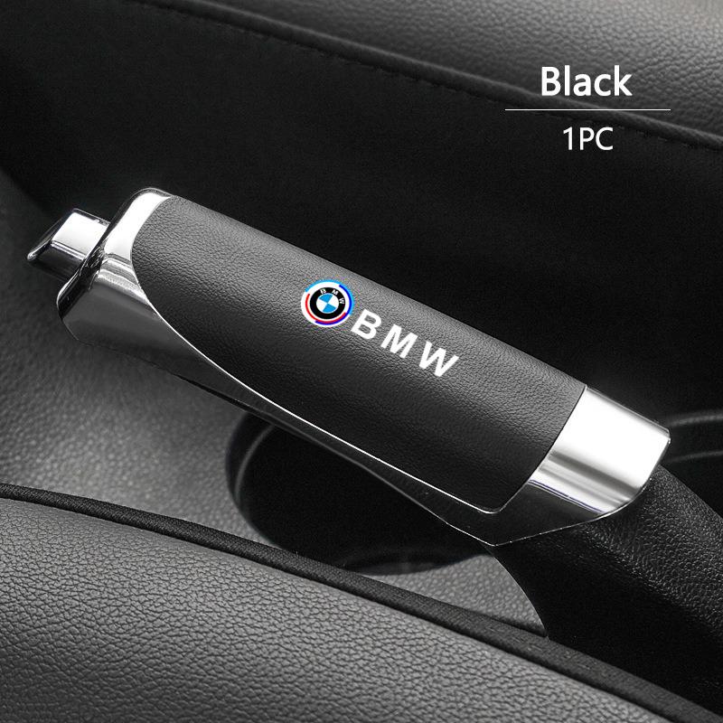BOHQ2 ABS+Leather Car Hand Brake Cover Handbrake Grip Protector Cap For BMW 50th 325Li 320Li 330Li E36 G20 E46 E90 E60 F30 E39 E30 F20