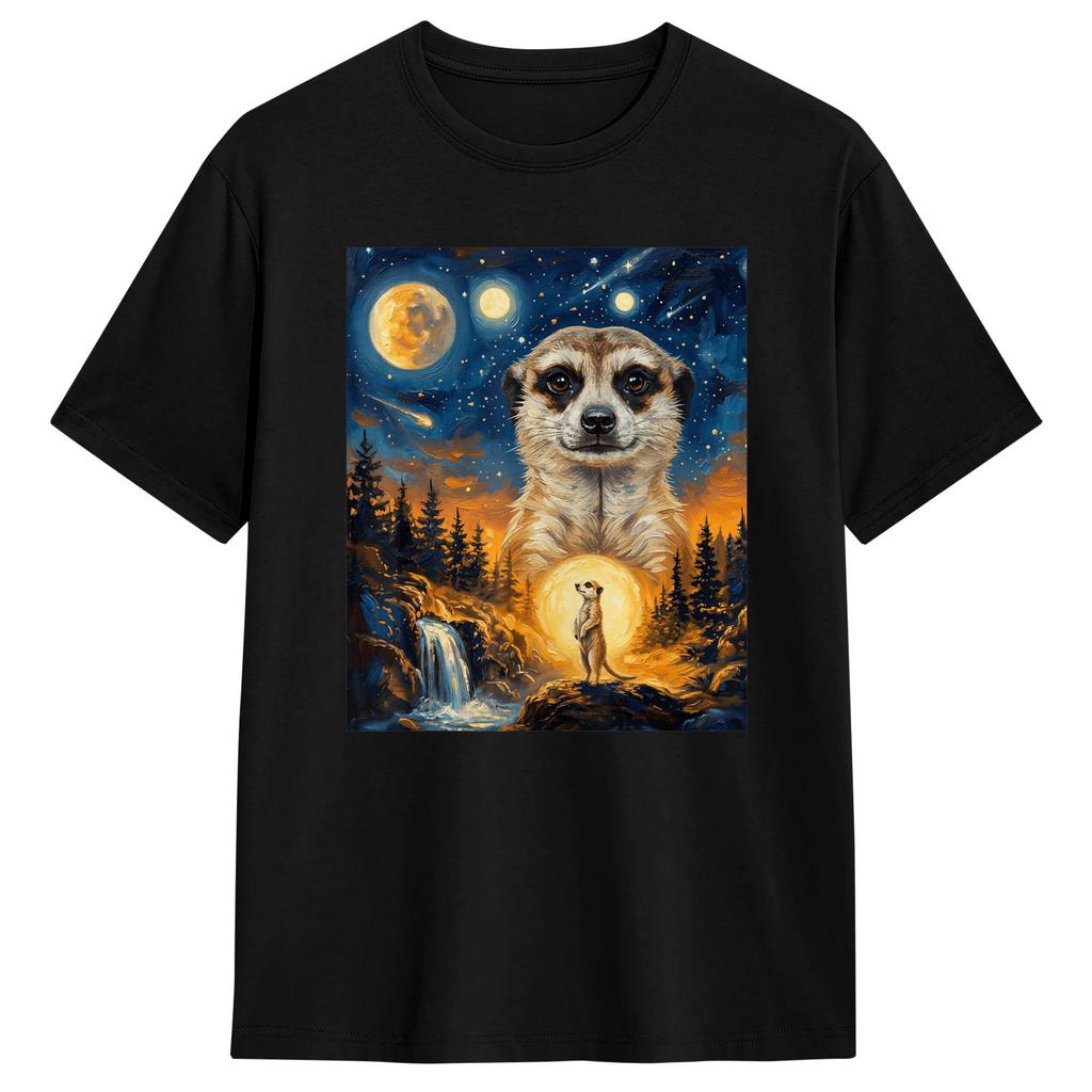 Howling Meerkats Vintage 90s Retro Moon Graphic Tshirt Hip Hop Tshirts Short Sleeve Streetwear Tops Beach 100 Cotton Tees