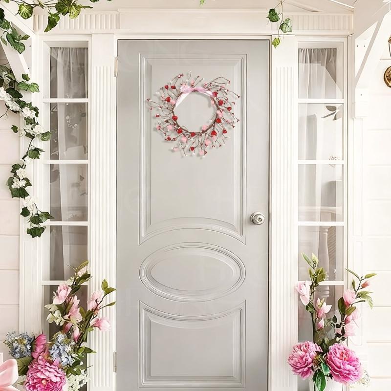 Artificial Heart Berries Wreath For Valentines's Day Decoration Decorative Garland Wedding Window Table Centerpieces
