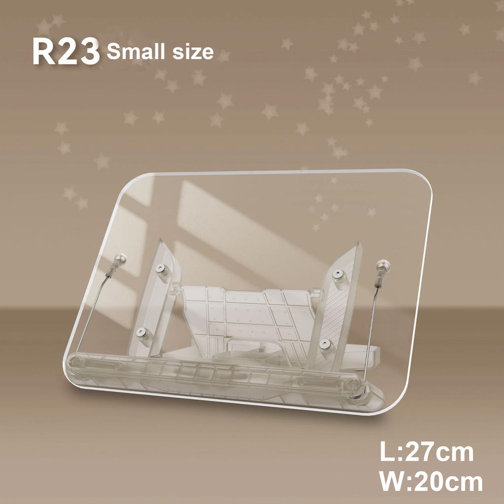 Book Stand for Reading, Adjustable Book Holder with 360° Swivel Base Foldable Stand Recipe Book Holder with Elastic Page Clips