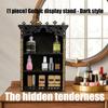 Large Gothic Crystal Display Shelf for Wall,Wooden Gem Stone Rock Storage Holders Trinkets Organizers,Spiritual Gift