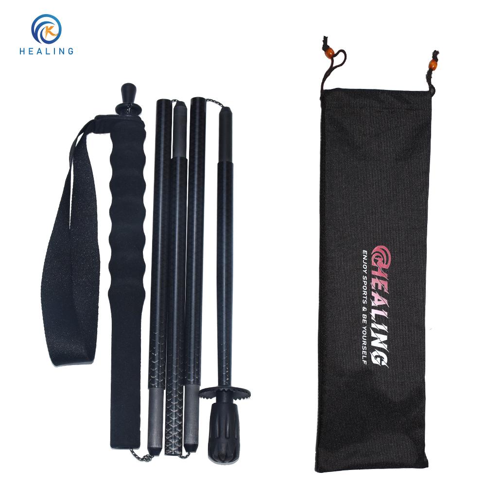 Поверхность с рисунком рыбьей чешуи, треккинговая палка из углеродного волокна, складные треккинговые палки для активного отдыха, кемпинга, портативная легкая палка для ходьбы, палки для ходьбы по городу 110CM-1PCS чёрный