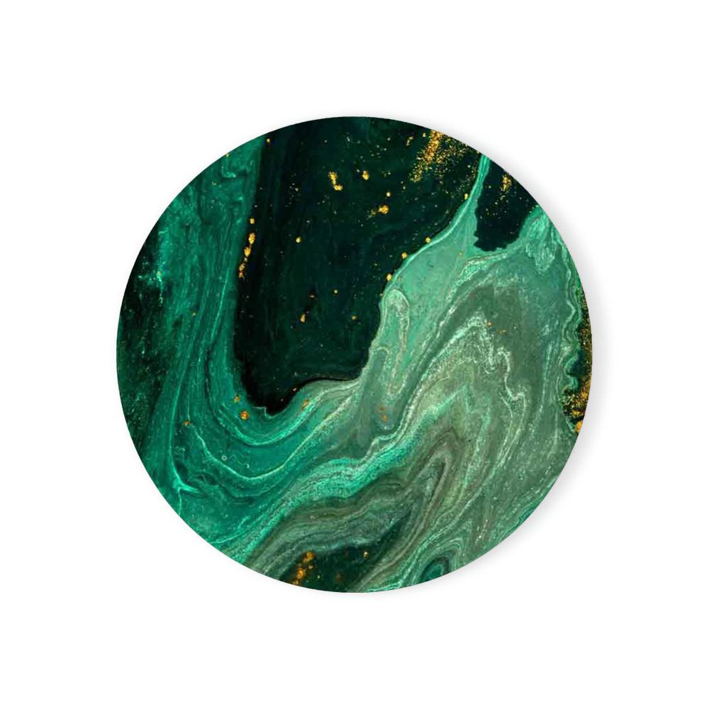 Round Absorbent Ceramic Stone Coasters Set with Cork Base Marble Coasters for Table Housewarming Gift for Home Decoration