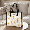 Daisy Print Tote Bag Casual Large Capacity Handbag for Daily Use