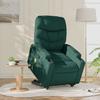 Massage Recliner with Rising Function Dark Green Fabric