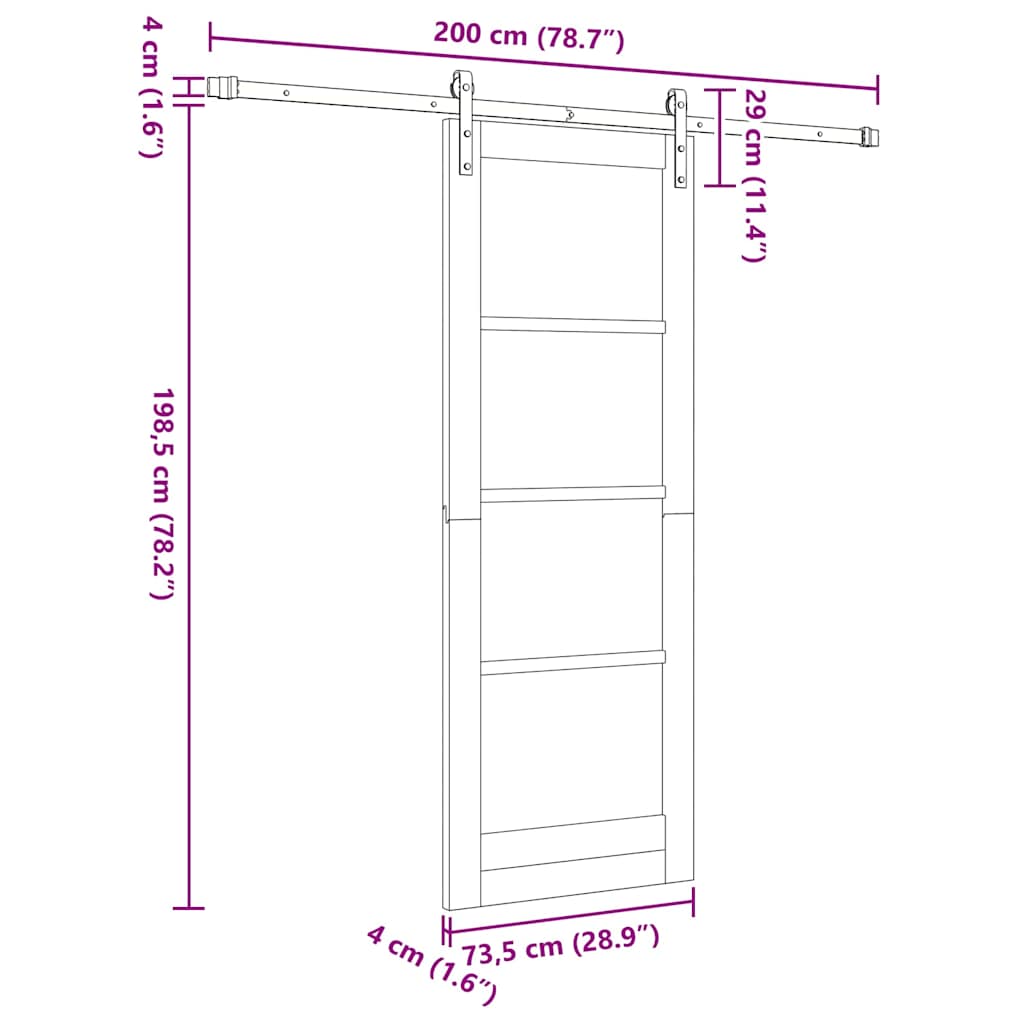 ORKDAL Sliding Door Natural 73.5 x 198.5 cm
