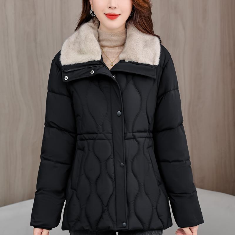 

Модные женские зимние пальто с воротником из искусственного меха, повседневные теплые парки, женские куртки XL чёрный