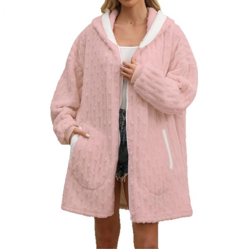 Hooded Zip Blanket Sweatshirt Oversized Flannel Loungewear Senior Men