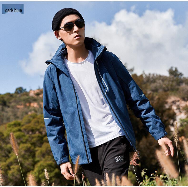 

Корейская куртка-ветровка 3-в-1 камуфляжной расцветки больших размеров для пары со съемной подкладкой XXXL