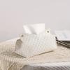 PU Leather Tissue Box Cover Decorative Rectangle Napkin Holder with Snap Button Closure for Home Office Car Use
