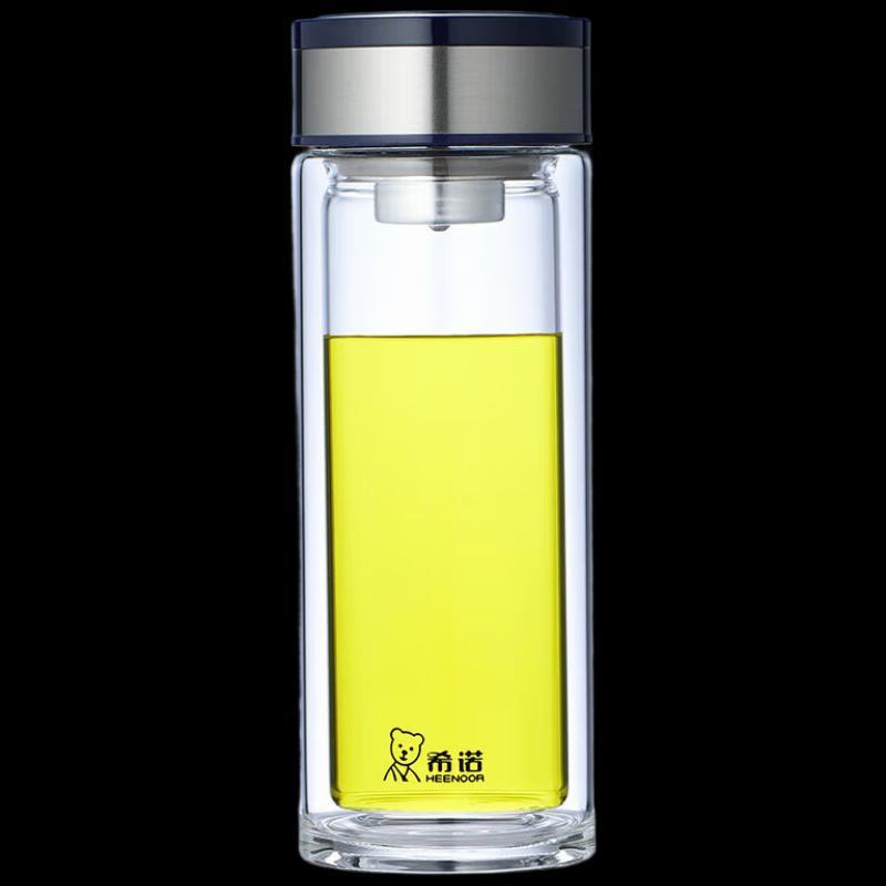 Heenoor Portable Double-Wall Glass Tea Infuser Bottle