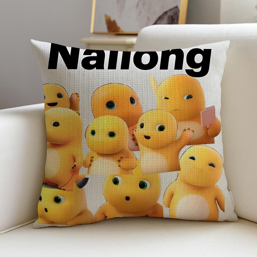 Adorable CCute NNailongS Cushion Cover Breathable and skinfriendly linen pillowcase square removable and washable cushion