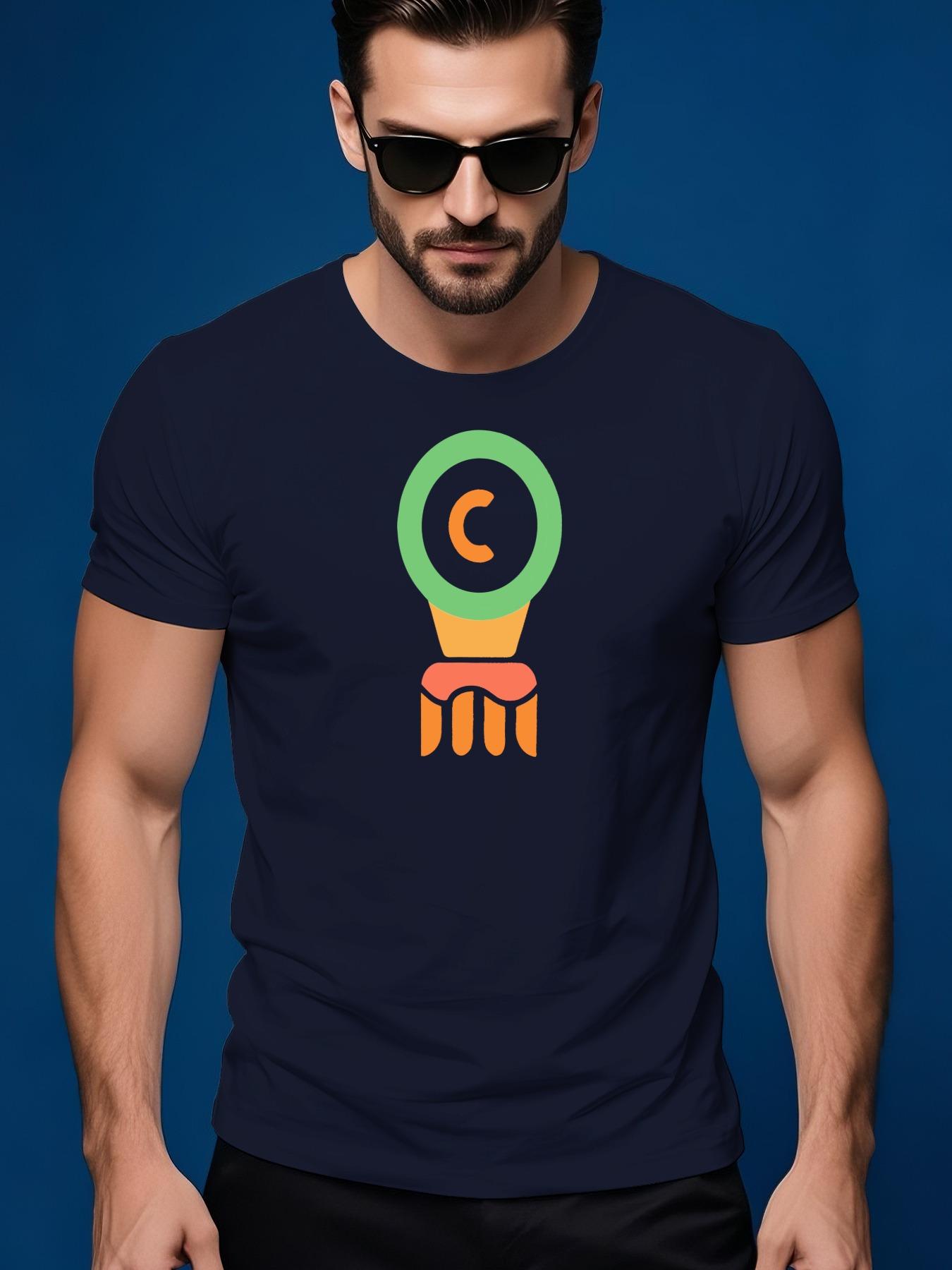 Graphic Tshirt with Bold C Letter Design - Vibrant Green ... XXL