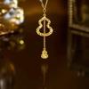 Chinese Bestseller Sparkly Crushed Ice Gourd Necklace - Versatile Fashionable Light Luxury Clavicle Chain Jewelry