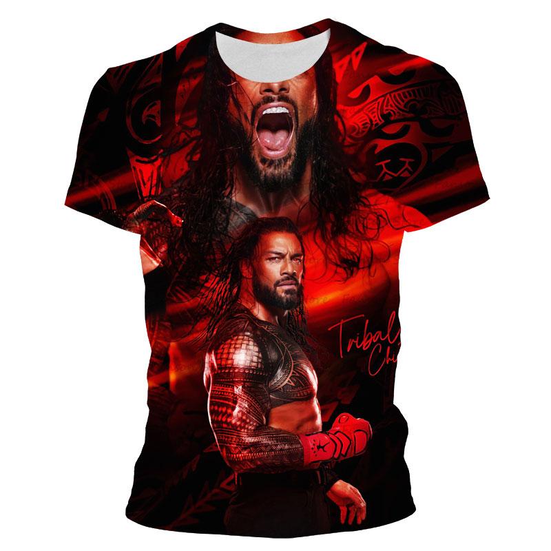 

Men s Summer 3D Printed Roman Reigns Round Neck T-shirt Women s Children s Wrestling Fight Fans Street Casual Fashion Top XXS