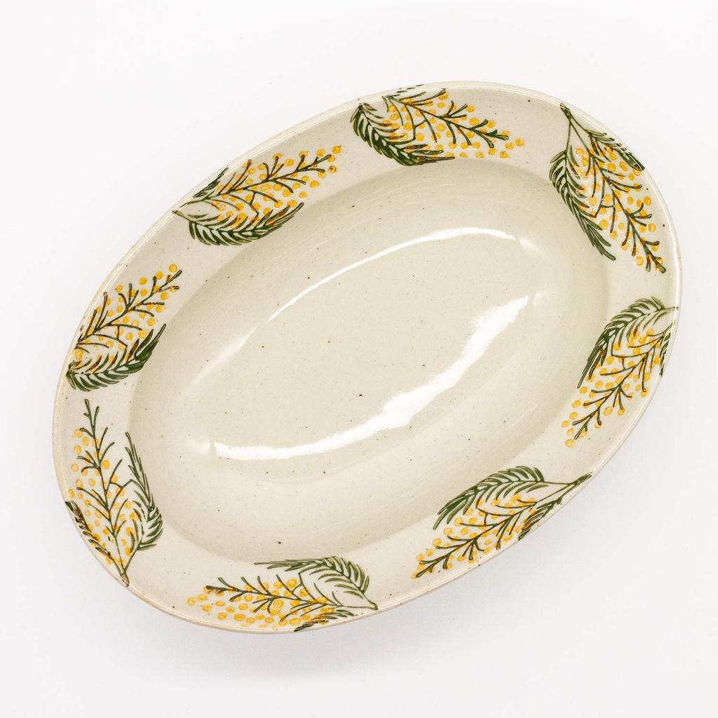 Hasami Ware, Isayama Seito Oval Bowl, Mimosa, Approx. 21 x 11 cm, Made in Japan, 478137