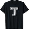 Letter T Uppercase Alphabet Initial School College Varsity T-Shirt